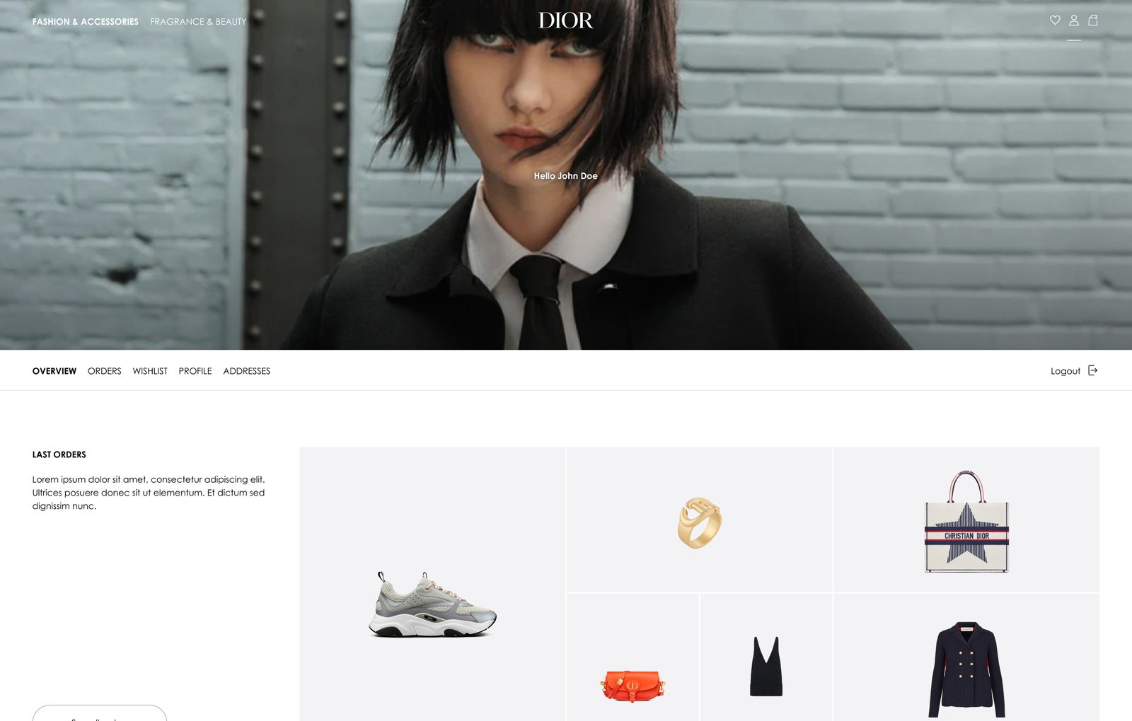 Dior Couture — My Account & Checkout