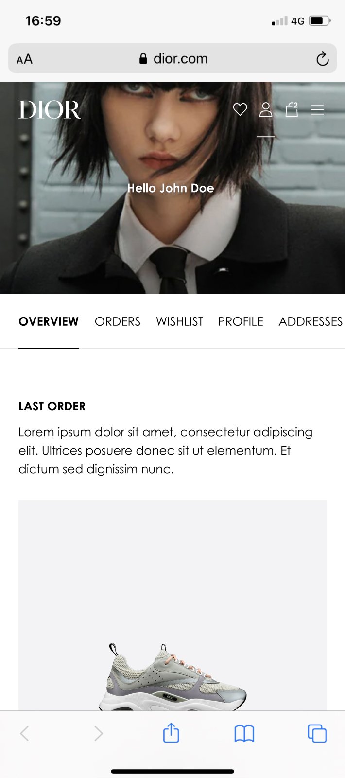 Dior Couture — My Account mobile