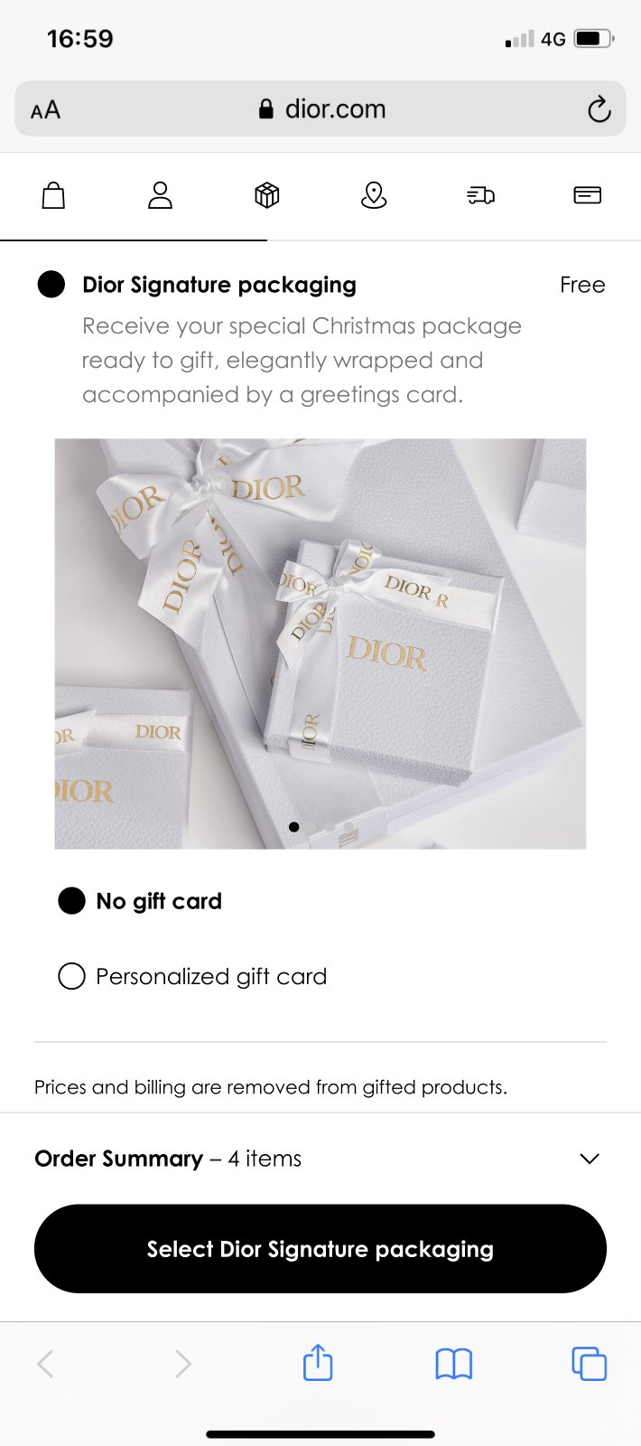 Dior Couture — Checkout mobile gift
