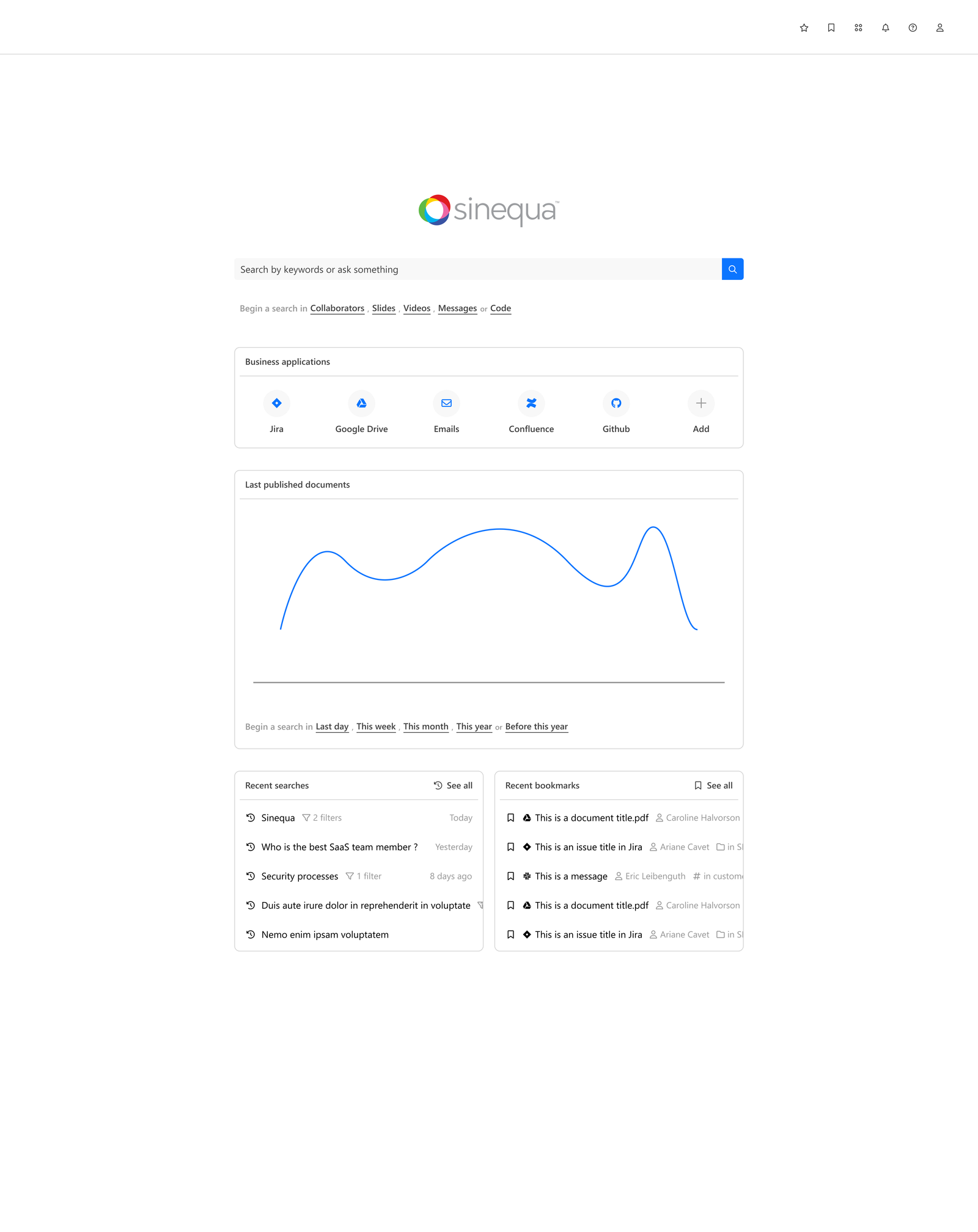 Sinequa — Page d'accueil recherche