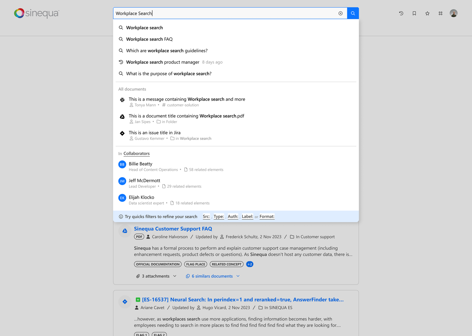 Sinequa — Search Interface