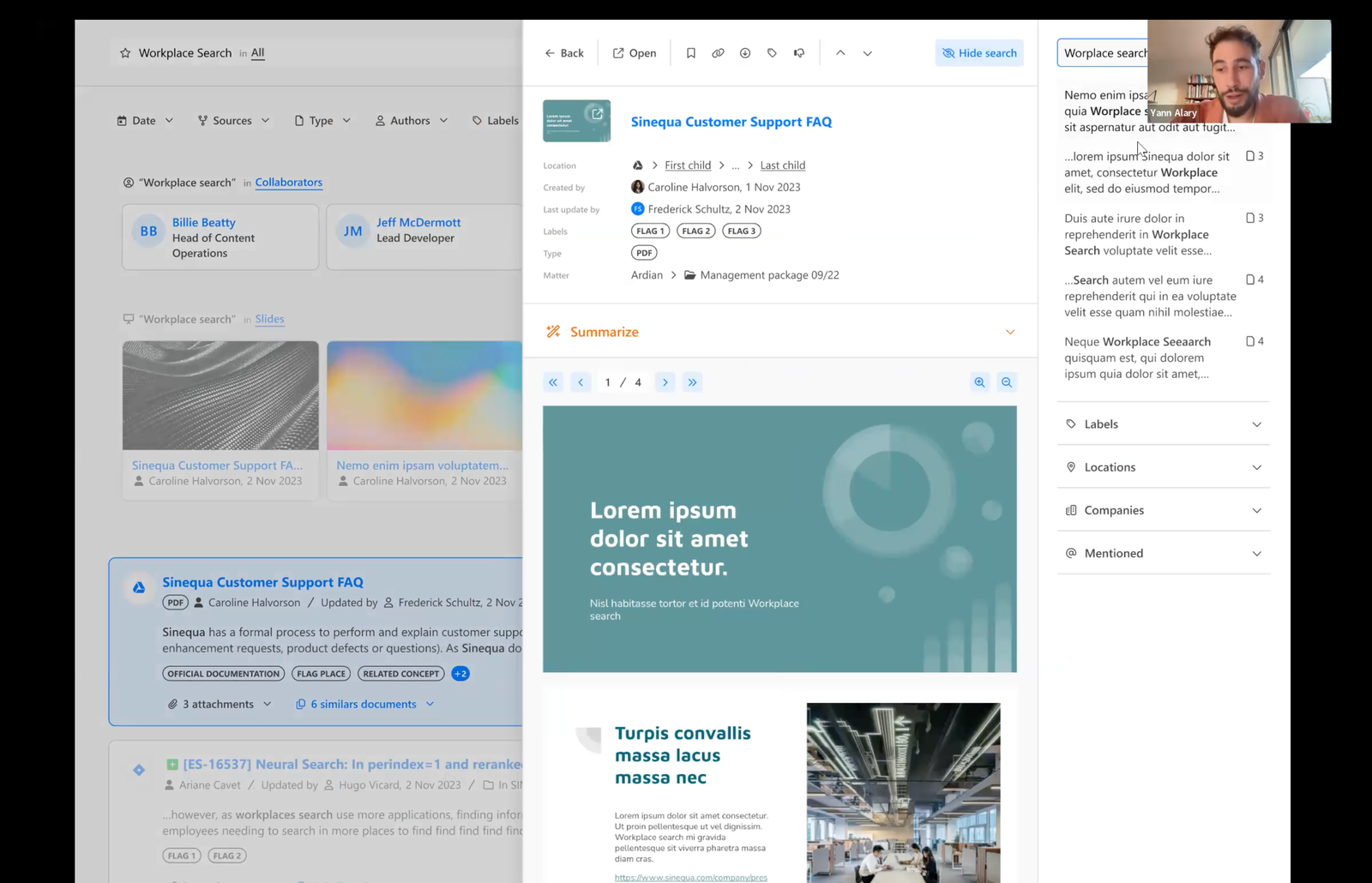 Sinequa — Tests utilisateurs