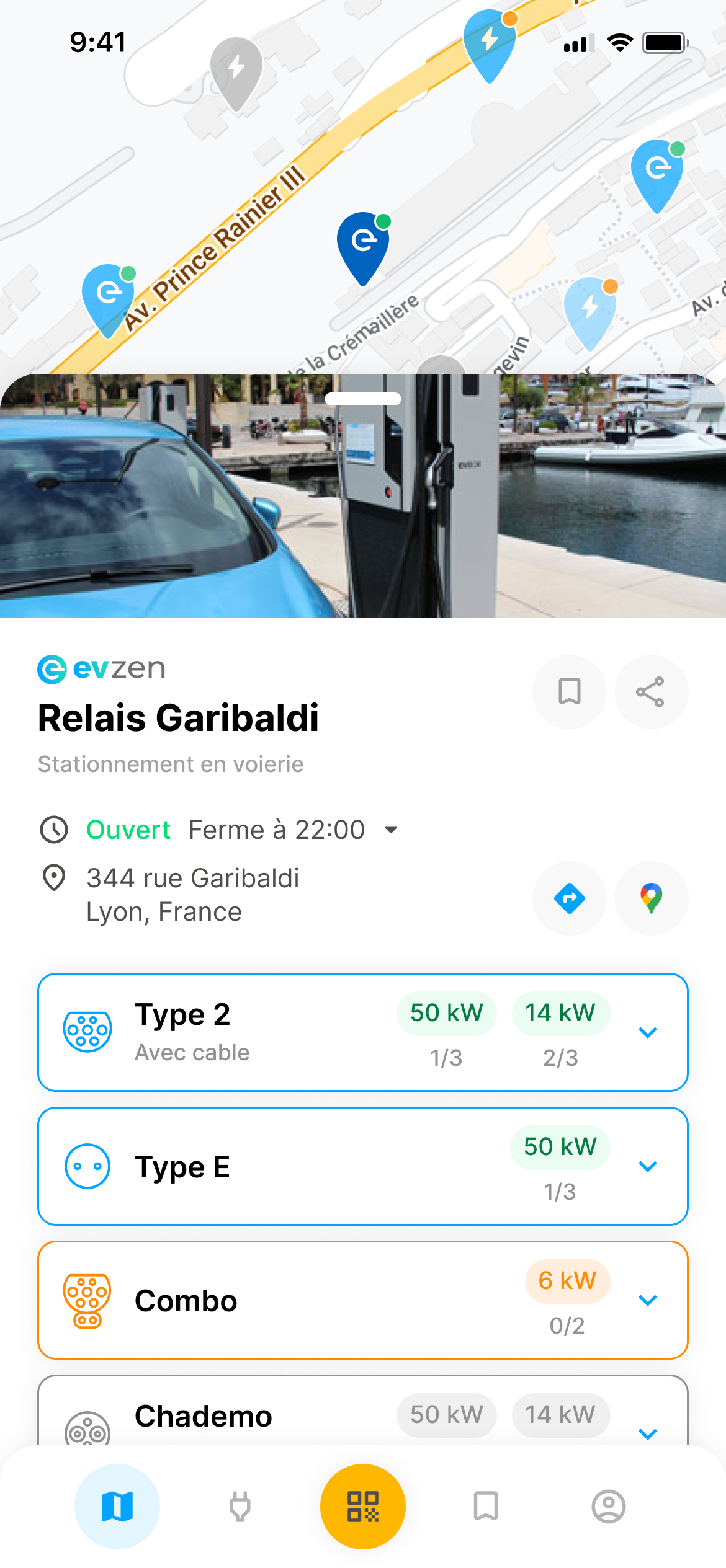 EVZen — &Eacute;cran station de recharge